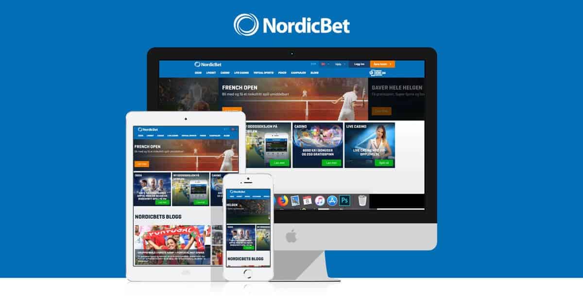 NordicBet casino på computer, tablet og mobil